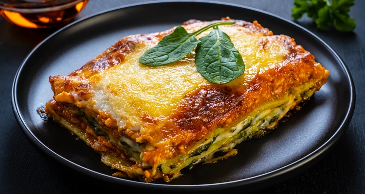 Vegetarische Spinat-Gemüse-Lasagne